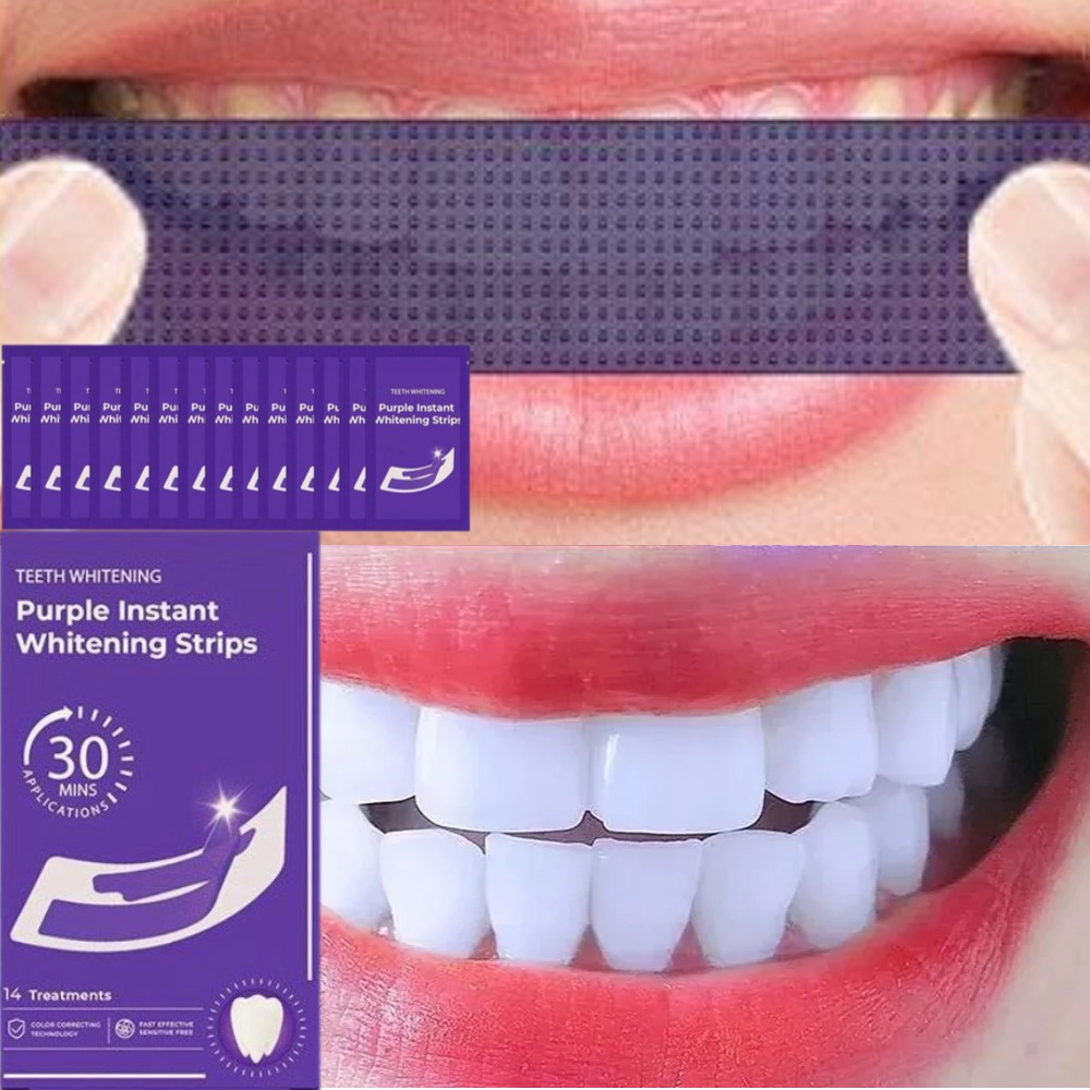 Teeth Whitening Strips Crest - 42Pairs V34 Purple Teeth Whitening Strips