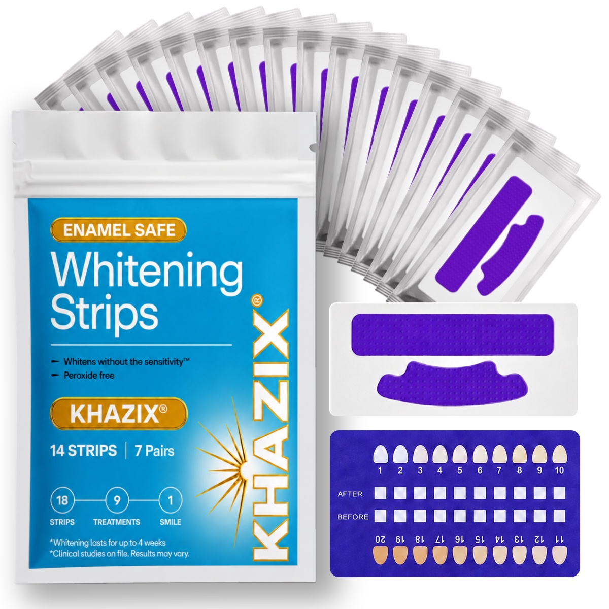 Teeth Whitening Strips Crest - 7 pairs Teeth Whitening Strips for