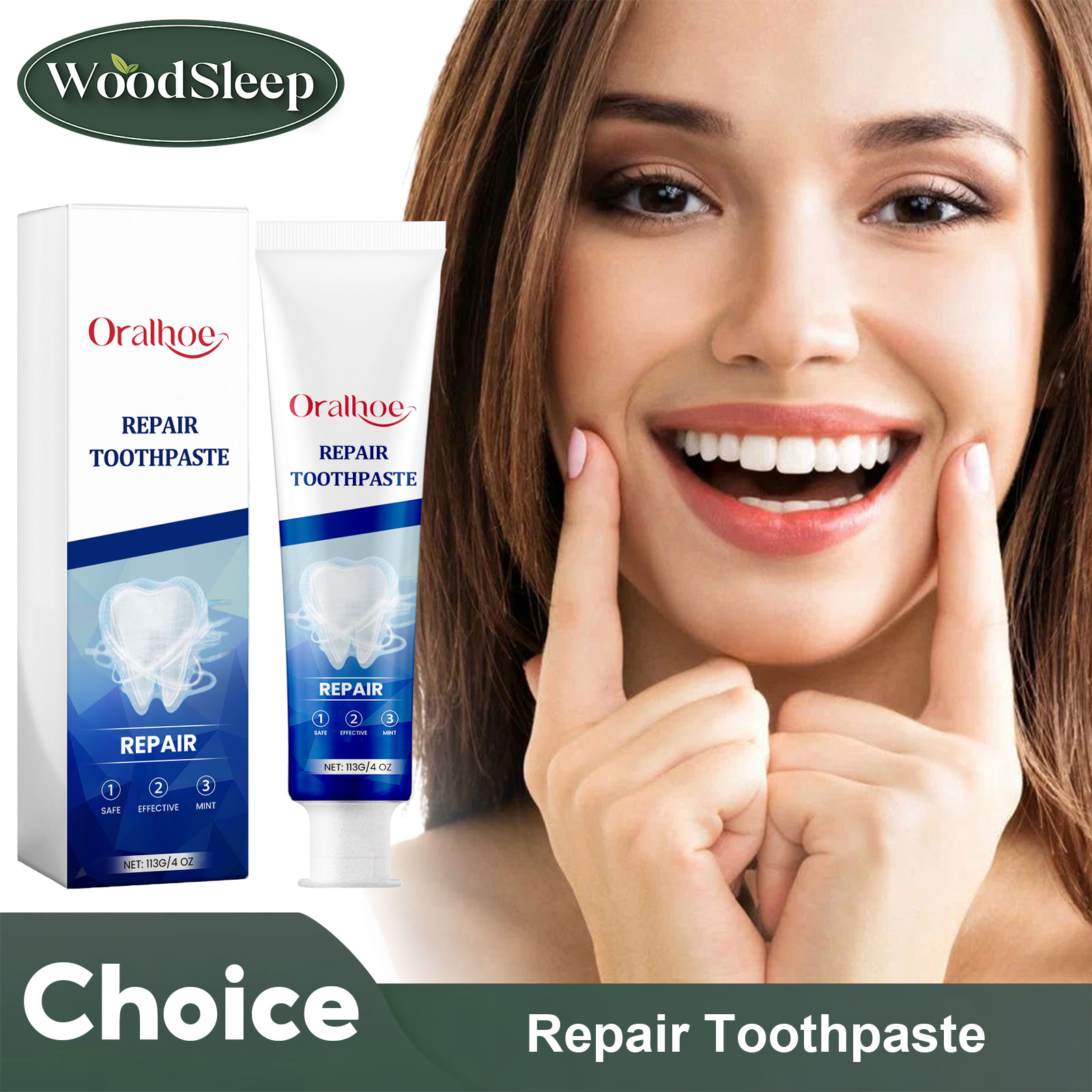 Teeth Whitening Paste - Fluoride Free Toothpaste Dental Caries Repair