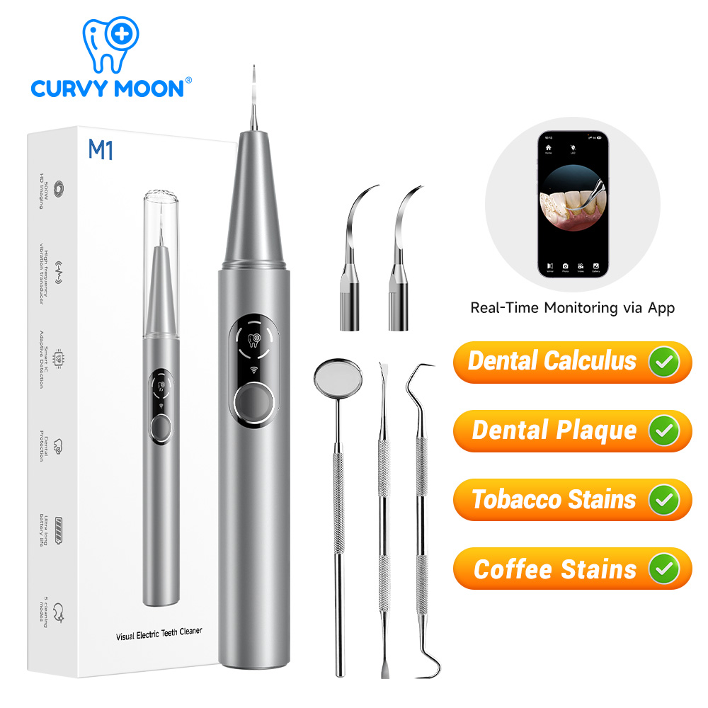Teeth Whitening Professional - CURVY MOON Visible Electric Ultrasonic Tooth