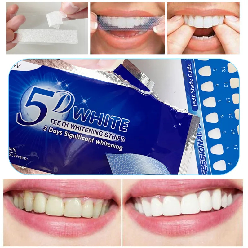 Teeth Whitening Gels - 1-12pcs 5D Whitening Teeth Stickers White