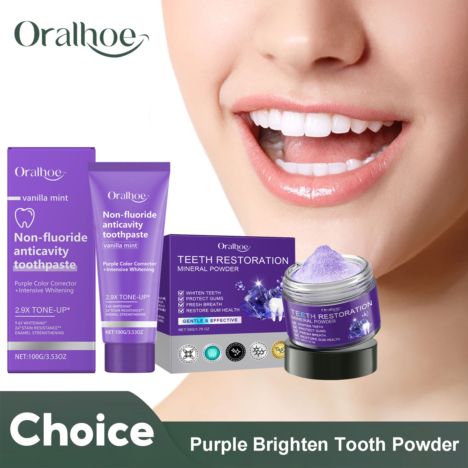 Teeth Whitening Paste - Teeth Restoration Mineral Powder Teeth Whitening