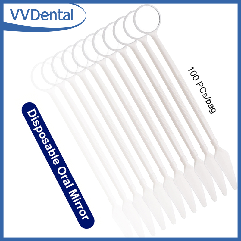 Teeth Whitening For Photos - 100Pcs Plastic Dental Oral Mirror Disposable