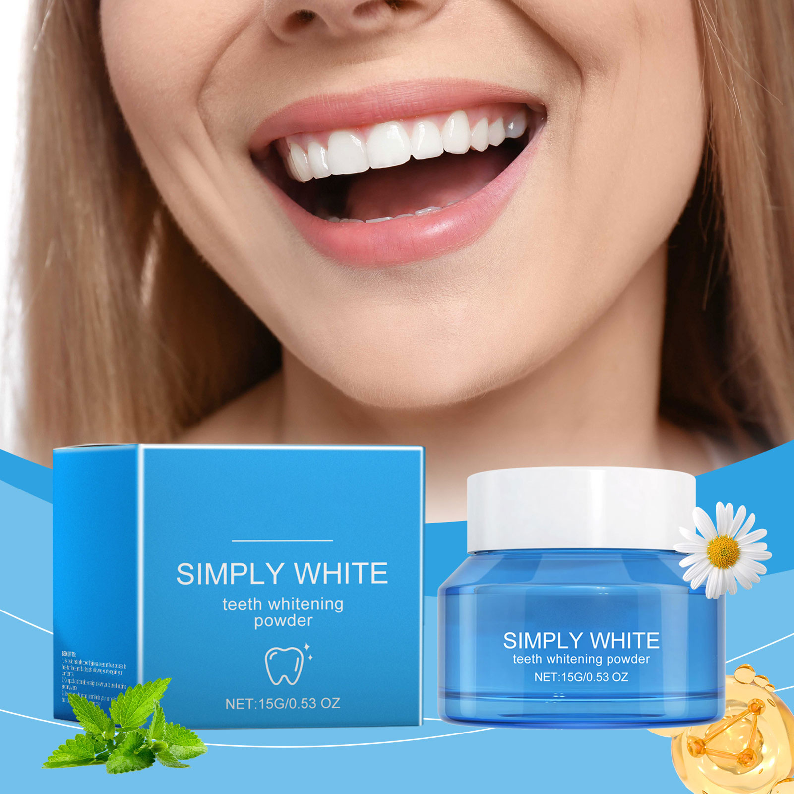 Teeth Whitening For Photos - Professional Teeth Stain Remover Powder For