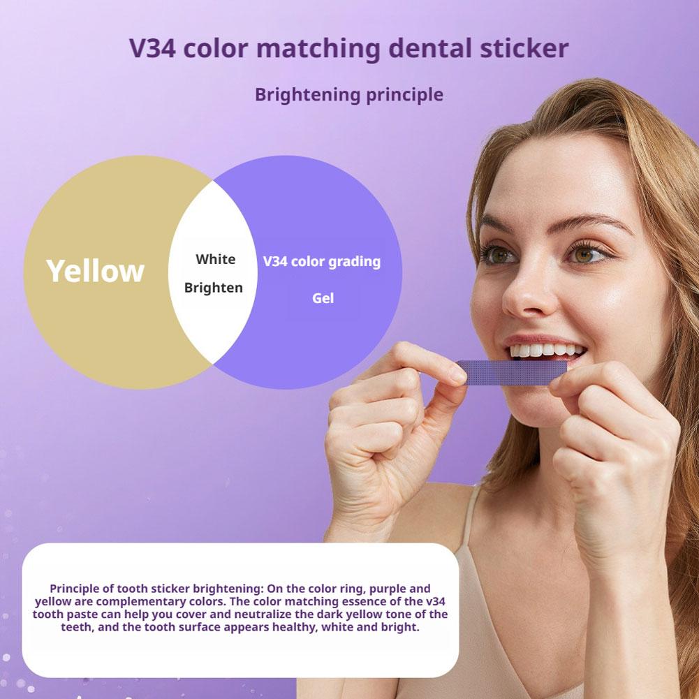 42Pairs V34 Purple Teeth White - Teeth Whitening Strips Crest recension och pris