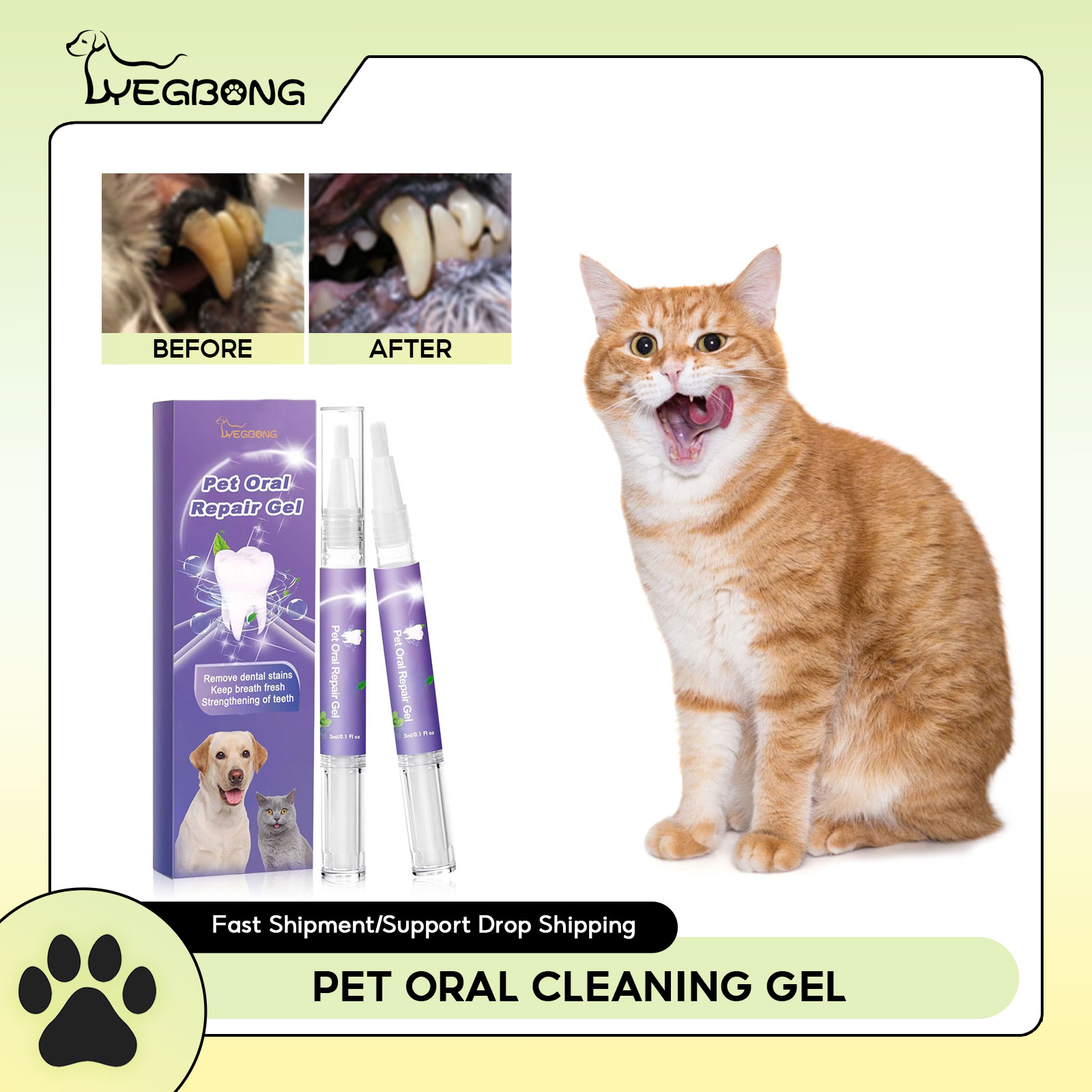 Pet Oral Repair Gel Puppy Tart - Teeth Whitening Paste recension och pris