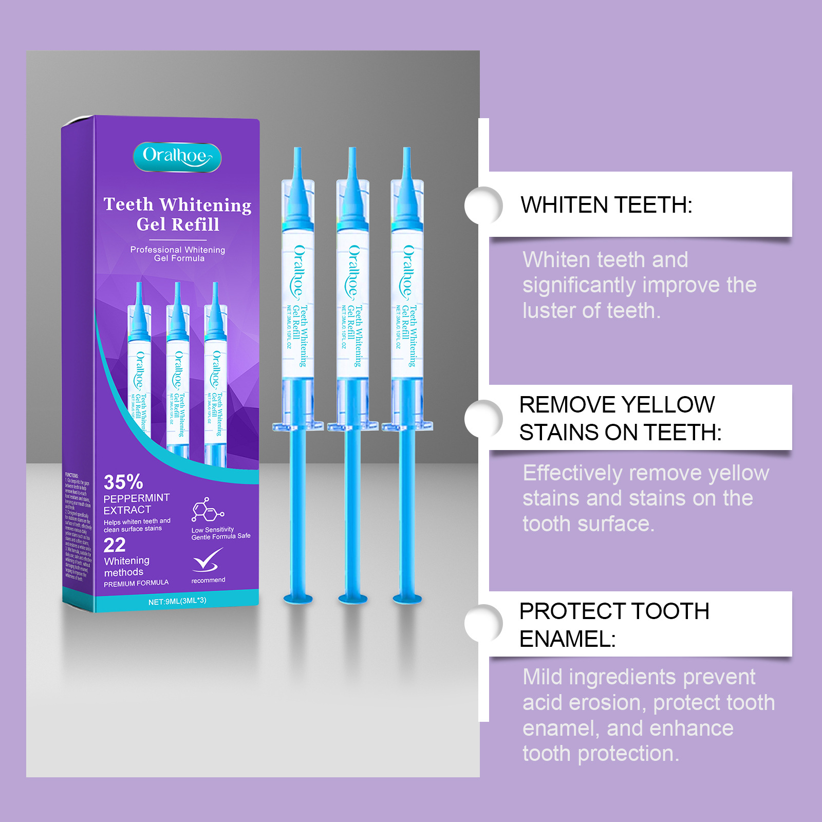 ORALHOE Teeth Whitening Gel Re - Teeth Whitening Gel Refills recension och pris